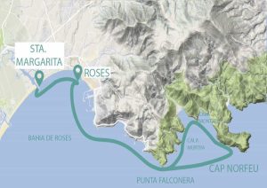 itinéraire en bateau de roses à cala murtra avec vue sous-marine